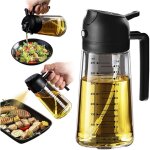 Spray huile cuisine 470ml ? vaporisateur huile air fryer 2 - en - 1 pour cuisson, salades, vinaigre et ...