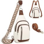 Sstrwgood 2 en 1 sac de poitrine femme sac � dos pochette banane sacs bandouli�re femme pu cuir avec ...