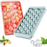 Sstrwgood lot de 2 bacs � gla�ons ronds avec couvercle, empilables, lfgb, sans bpa, bleu et rose