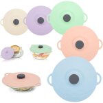 Sstrwgood lot 5 couvercles silicone micro - ondes, diff�rentes tailles, r�utilisables, r�sistants chaleur, ...