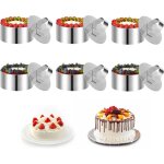 Sstrwgood lot 6 cercles p�tisserie inox � 8 cm, emporte - pi�ces ronds avec poussoir, moules mousse / ...