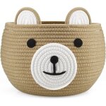 Sstrwgood panier en corde de coton, panier de rangement pour chambre d?enfant avec motif ourson, id�al ...