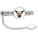 Staffordshire bull terrier, staffik, staffi - pince  cravate gomtrique avec photo et inscription art ...