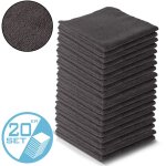 Stahlwerk - serviette microfibre set de 20 pices 40 x 40 cm 300 gsm noir