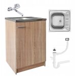 Meuble de cuisine avec vier 60x60 - chne sonoma - compact et pratique - fabriqu en pologne