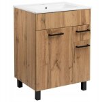 Stamar meuble de salle de bain avec lavabo - 60 x 47 cm - ch�ne wotan - design moderne - pratique et ...