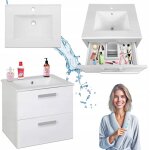 Stamar - meuble sous - vasque suspendu - 50 x 47 cm - blanc - design moderne - rsistant  l'humidit ...