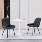 Lot de 2 chaise de salle  manger en cuir artificiel, chaise de salon avec accoudoirs, chaise cuisine ...