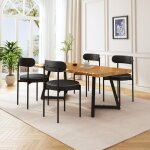 Stanew - lot de 4 chaise de salle à manger, chaise cuisine en cuir pu, chaise rétro avec coutures blanches, ... Stanew - lot de 4 chaise de salle à manger, chaise cuisine en cuir pu, chaise rétro avec coutures blanches, ...
