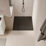 Stano. - receveur de douche 80 x 80 cm extra plat piatto en solicast surface ardoise noir