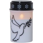Bougie fun�raire led 'colombe', minuterie, avec motif colombe, 12 cm - star trading