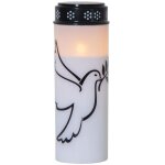 Bougie fun�raire led 'dove', motif colombe, minuterie, blanc chaud, scintillant, 20, 5cm - star trading ...
