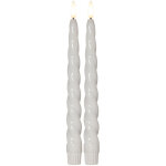 Star trading - bougie led en cire � flame shine �, lot de 2, blanc, bougie conique torsad�e, brillante, ...