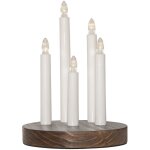 Star trading - lustre de fentre doris 5 fl. bois / plastique pile17, 5x24cm brun / blanc