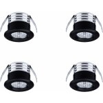 Lot de 4 mini spots led encastrables, 3 w, blanc chaud noir Lot de 4 mini spots led encastrables, 3 w, blanc chaud noir