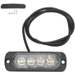 Start - lumire stroboscopique 12 v 4 led jaune et blanc, lampe de signalisation d'avertissement applicable ...