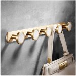 Patre murale avec 5 ronde crochets porte manteau en laiton or bross crochets muraux, porte - serviette, ...