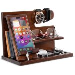 Station d?accueil en bois, organisateur de table de nuit ou bureau, ide cadeau anniversaire pour homme ...
