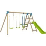 Station arrucat 2 balan�oires - vis - � - vis - toboggan - kit d'ancrage - bois fsc� h190 cm