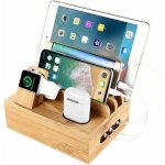 Station de charge en bambou support de bureau et station de charge pour plusieurs appareils station d'accueil ...