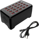 Station de charge usb 20 ports 100w / 20a, chargeur multi - ports usb pour smartphones, tablettes et ...