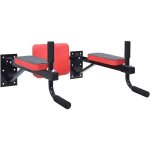Station de dips noir et rouge 72. 5 x 70 x 31 cm