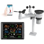 Station m�t�o 1, 5 km, wi - fi, capteur ext�rieur 7 en 1, solaire, uv, vent, pluie, t�l�chargement wi ...