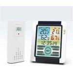 Station m�t�o, 1 ensemble de thermom�tre et d'humidit� int�rieur / ext�rieur sans fil, horloge m�t�o ...
