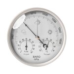 Station météo analogique 3 en 1 en inox Ø132mm - baromètre, thermomètre, hygromètre Station météo analogique 3 en 1 en inox Ø132mm - baromètre, thermomètre, hygromètre