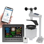 Station mto intelligente, porte de transmission sans fil de 330 pieds, 12 modes d'alarme, avec pluviomtre ...