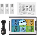 Station m�t�o int�rieure / ext�rieure sans fil, thermom�tre hygrom�tre avec 3 capteurs, fonction 3 en ...