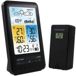 Station m�teo num�rique avec capteur ext�rieur thermom�tre, hygrom�tre, barom�tre avec alerte de risque ...