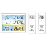 Station météo sans fil avec 2 capteurs extérieurs, horloge radio réveil intérieur et extérieur température ... Station météo sans fil avec 2 capteurs extérieurs, horloge radio réveil intérieur et extérieur température ...
