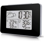 Station m�t�o sans fil, horloge m�t�o multifonctionnelle num�rique avec m�t�o ext�rieure / temp�rature ...