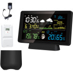 Station m�t�o sans fil avec pluviom�tre, thermom�tre - hygrom�tre int�rieur / ext�rieur, barom�tre, horloge ...