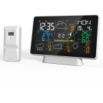 Station m�t�o sans fil wi - fi, �cran large 7, 5 pouces, thermom�tre hygrom�tre int�rieur ext�rieur, ...