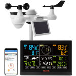 Station meteo wifi 7 en 1 station meteo sans fil interieur exterieur solaire grand ecran couleur 7, 5 ...