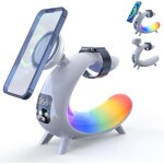Station de recharge sans fil 6 en 1 avec lumire rvb, affichage d'horloge numrique, support de tlphone ...