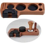 Station de tassage multifonctionnelle en �b�ne sapele, mod�le t pour espresso, compatible avec des tasseurs, ...