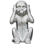 Statue argent�e singe de la sagesse  n'entends pas  h28cm