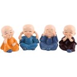 Statue de bouddha moine bouddhiste statue de 4 moines en r�sine statue richesse lucky figurine accueil ...