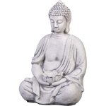 Statue de bouddha en pierre solide avec bol, taille 40 cm, couleur gris, poids 11 kg, en pierre moul�e ...