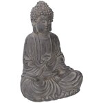 Statue bouddha en rsine grise 27x20x39cm