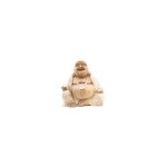 Statue de bouddha sculpt�e � la main - 40 cm happy - blanchiment � la chaux - vendu par 1