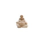 Statue de bouddha sculpt�e � la main - 50 cm happy - blanchiment � la chaux - vendu par 1