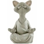 Statue chat bouddha d�coration m�ditation yoga bureau espace zen cadeau