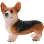 Statue de chien style mignon vif petit ornement de corgi en r�sine compacte pour jardins int�rieurs bureaux ...