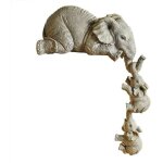 Statue deco, figurine d'�l�phant suspendue en r�sine, 3 pi�ces, pour m�re et 2 b�b�s, d�coration artisanale ...