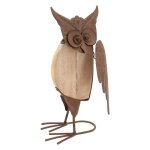 Statue dcorative en mtal vieilli chouette