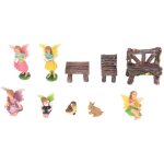 Statue de f�e de fleurs vintage, 10 pi�ces, en r�sine peinte � la main, statue de f�e de jardin, figurine ...
